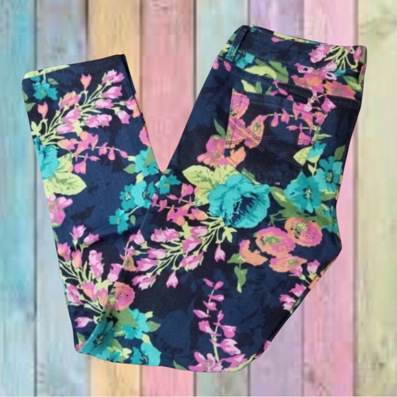 Aeropostale Denim - Aeropostale Navy Blue Floral Ashley Ultra Skinny Jeans